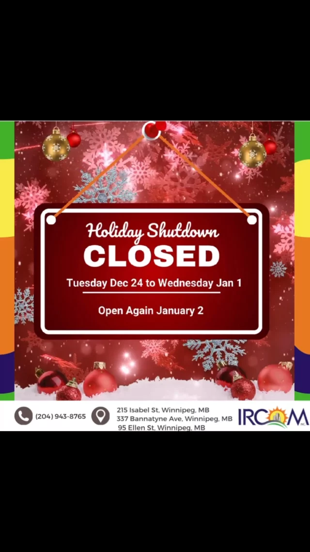 As the year winds down, IRCOM will be taking a well-deserved holiday break from December 24 to January 1 to recharge and reflect on a year full of growth, community, and connection.

We’ll be back on January 2, ready to embrace the opportunities of 2025 with renewed energy and enthusiasm!

From all of us at IRCOM, we wish you a joyful holiday season and a bright, hopeful start to the new year.

#HappyHolidays #SeasonGreetings #IRCOMCommunity