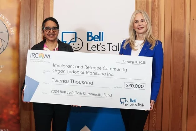 IRCOM is proud to announce that we have received $25,000 in funding from  Bell Let’s Talk to support mental health workshops and discussion groups for newcomers through our Community Resource Program (CRP). This generous funding will help us provide trauma-informed spaces that foster connection, resilience, and healing for those starting a new chapter in Manitoba.

Learn more about this year’s Bell Let’s Talk initiatives and other recipients:
CTV Winnipeg - https://lnkd.in/gSKm8ZRG 
Winnipeg Free Press - https://lnkd.in/gAQ7ZbNu 
Winnipeg Sun - https://lnkd.in/g3pJeJZs

@bell_letstalk 
#MentalHealthMatters #BellLetsTalk #NewcomerSupport #CommunityHealing #TraumaInformedCare