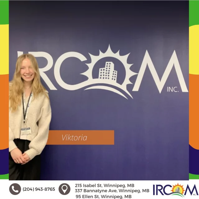 We’re so grateful for Viktoria and the time she spent volunteering with IRCOM. In her own words: ‘I am very grateful for my time at IRCOM. I have learned so much from the staff and made incredible connections. Thank you for the welcoming environment and the kindness you have shown me! I will miss everyone at IRCOM.’
Thank you, Viktoria, for being such a thoughtful part of our community. You will always have a place here.
#ThankYouVolunteer #IRCOMCommunity #GratitudeInAction #VolunteersOfIRCOM #CommunitySupport #ircomstories #TogetherAtIRCOM #PeopleOfIRCOM #winnipegcommunity