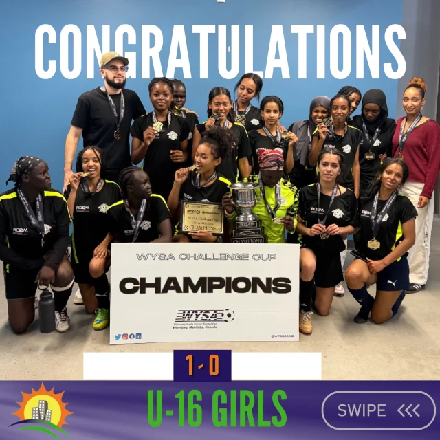 Two first-place finishes. One unforgettable day on the field.⚽️
Our Under 16 Girls and Under 17/18 Boys teams both came out on top this July with a 1-0 win for the girls and a 3-2 victory for the boys!
Sports are more than just a game for newcomer children and youth. They’re a way to belong, to build confidence, and to feel proud of who they are and where they’re going.
Thank you to everyone who showed up, supported from behind the scenes, or sent encouragement from afar. And to our amazing coaches — Selam, Ryan, Ajang, Matthew, and Betty. Thank you for creating a space where our youth can grow, lead, and thrive.
#IRCOMWinnipeg #NewcomerYouth #YouthLeadership #SportsMatter #CommunitySupport #IRCOMFamily #IRCOMPrograms #WinnipegYouth