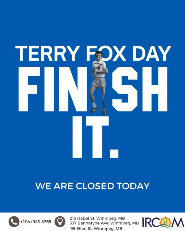 Today, we pause to honor the legacy of Terry Fox, a Canadian icon of courage and hope. We will be back tomorrow. 

#TerryFox #CanadianHero #HopeLives #HonouringLegacy #CommunityMatters #InspirationInAction #WeRemember #IRCOMWinnipeg #TogetherWeWalk #CourageAndHope