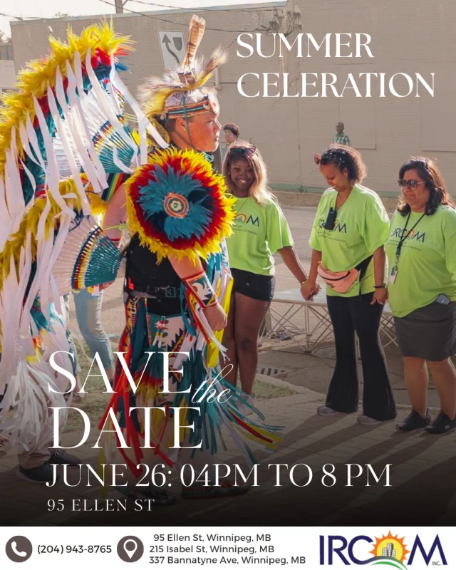 Come celebrate our Community of Belonging!

Join us for a vibrant intercultural celebration that begins with a special opening ceremony. The evening will feature the Children of the World Fashion Show, cultural dance performances, Indigenous traditional dancers, a drumming workshop, henna, a bouncy castle, face painting, children’s games, delicious food, a fire truck visit, Grade 12 graduate and sports team recognition, and more.

Save the Date: June 26
Timings: 4 PM to 8 PM
Place: 95 Ellen St

Everything is free. Everyone is welcome.

#IRCOM #SummerCelebration #CommunityOfBelonging #WinnipegEvents #EveryoneWelcome