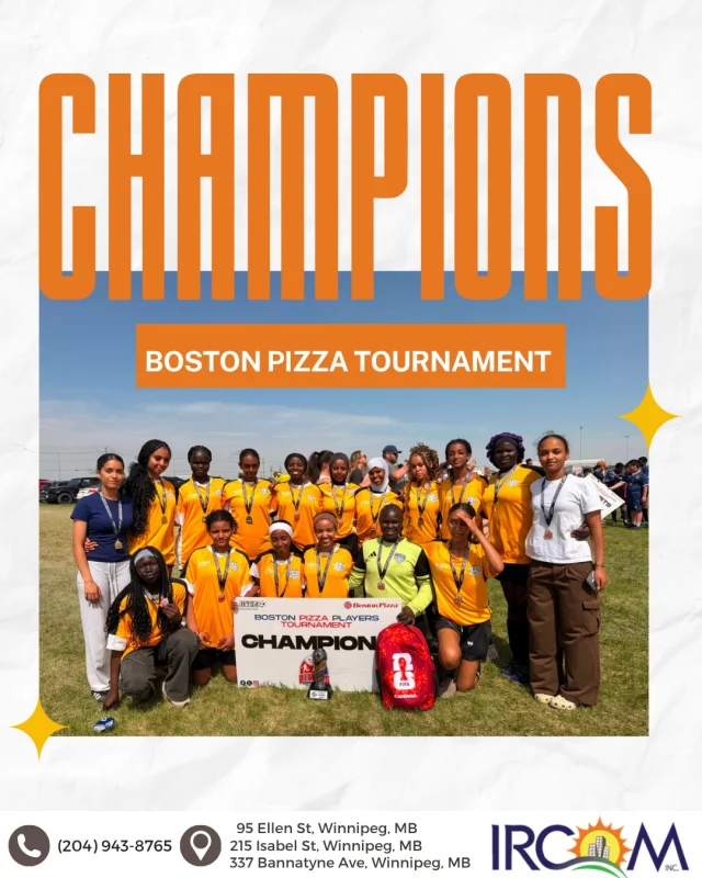 Huge congratulations to our IRCOM youth soccer teams!

Our teams competed in the Boston Pizza Players Tournament this weekend, and both brought home 1st place in their age divisions.

A big shoutout to coaches Ryan and Selam for showing up through the heat, early mornings, weekend hours, and close matches. Thank you as well to the staff who came out to cheer and support. ❤️

Double champions once again. We’re so proud of you all!

#IRCOM #YouthSoccer #BostonPizzaTournament #CommunityOfBelonging #winnipeg
