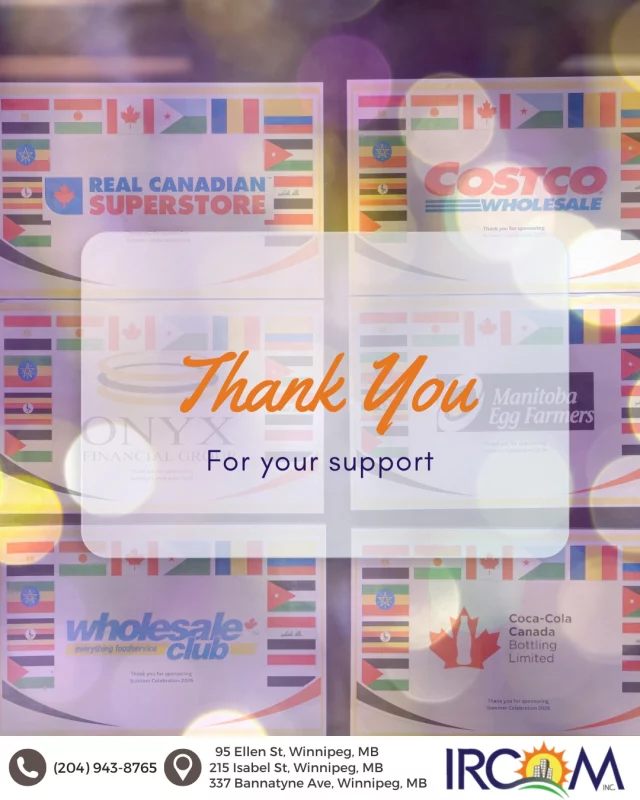 Summer Celebration 2026 would not have been possible without the incredible support of our sponsors and community partners.

Your generosity, partnership, and commitment helped create a day filled with connection, celebration, and belonging for newcomer families and the wider community.

Thank you for believing in our mission and for helping make this year's Summer Celebration such a meaningful success. We are truly grateful for your support.

Together, we're building stronger, more connected communities.

#IRCOM #SummerCelebration #CommunityOfBelonging #ThankYou #CommunityPartners