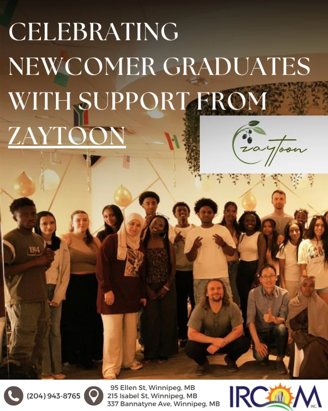 We are incredibly grateful to  Zaytoon  @zaytoonwpg for opening their doors and helping us celebrate an important milestone in the lives of IRCOM's newest graduates.

Your generosity, hospitality, and warm welcome helped create an unforgettable evening for these young people as they celebrated years of hard work, resilience, and achievement in their new home. Thank you for being such an important part of their journey.

We're also grateful to the Winnipeg Free Press for sharing this special story and helping celebrate the accomplishments of our graduates. Read more through the link in our bio or visit our press release for the full story.

https://www.winnipegfreepress.com/breakingnews/2026/07/08/celebrating-an-important-milestone-in-their-new-country

#IRCOM #ZaytoonRestaurant #NewcomerGraduates #CommunityPartnership #WinnipegCommunity