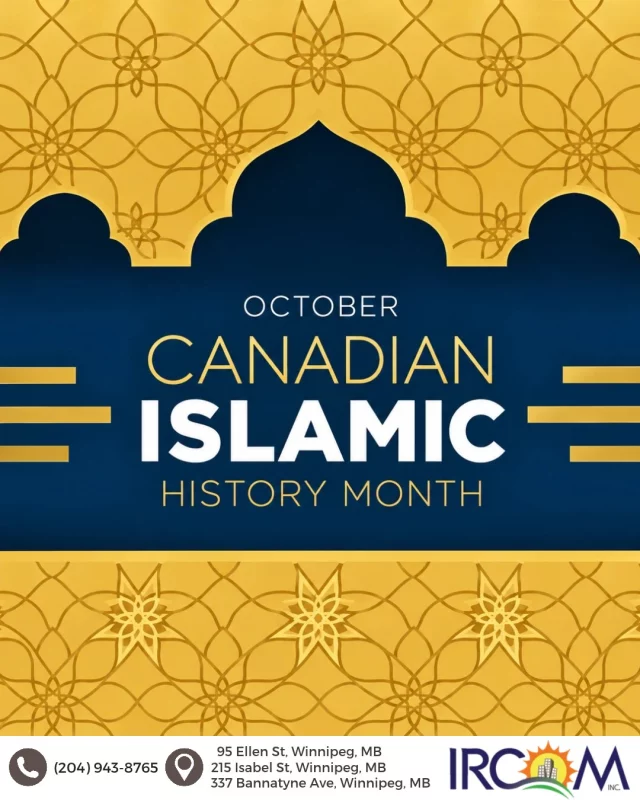 October is Canadian Islamic History Month.

This month is an opportunity to recognize the history, contributions, cultures, and experiences of Muslim communities across Canada.

At IRCOM, we are proud to be part of a community shaped by many cultures, traditions, and stories. By learning from one another and celebrating the diversity around us, we continue building a community where everyone feels seen, respected, and welcome.

#canadianislamichistorymonth  #ircom  #communityofbelonging  #diversity  #winnipeg
